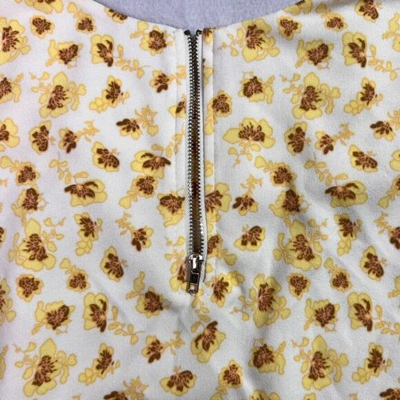 Melloday Blouse Top Women's Size XL Cuffed Short Sleeve Floral Boxy - Picture 8 of 9